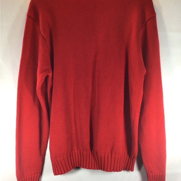 T.Harris London 100% cotton long sleeves crew neck red sweater size medium - Picture 5 of 10